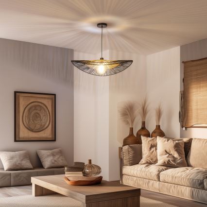 Brilagi - Żyrandol LED na lince CERIA BOHO 1xE27/40W/230V śr. 50 cm czarny/brązowy