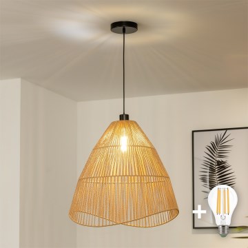 Brilagi - Żyrandol LED na lince CERIA BOHO 1xE27/40W/230V, średnica 70 cm, brązowy