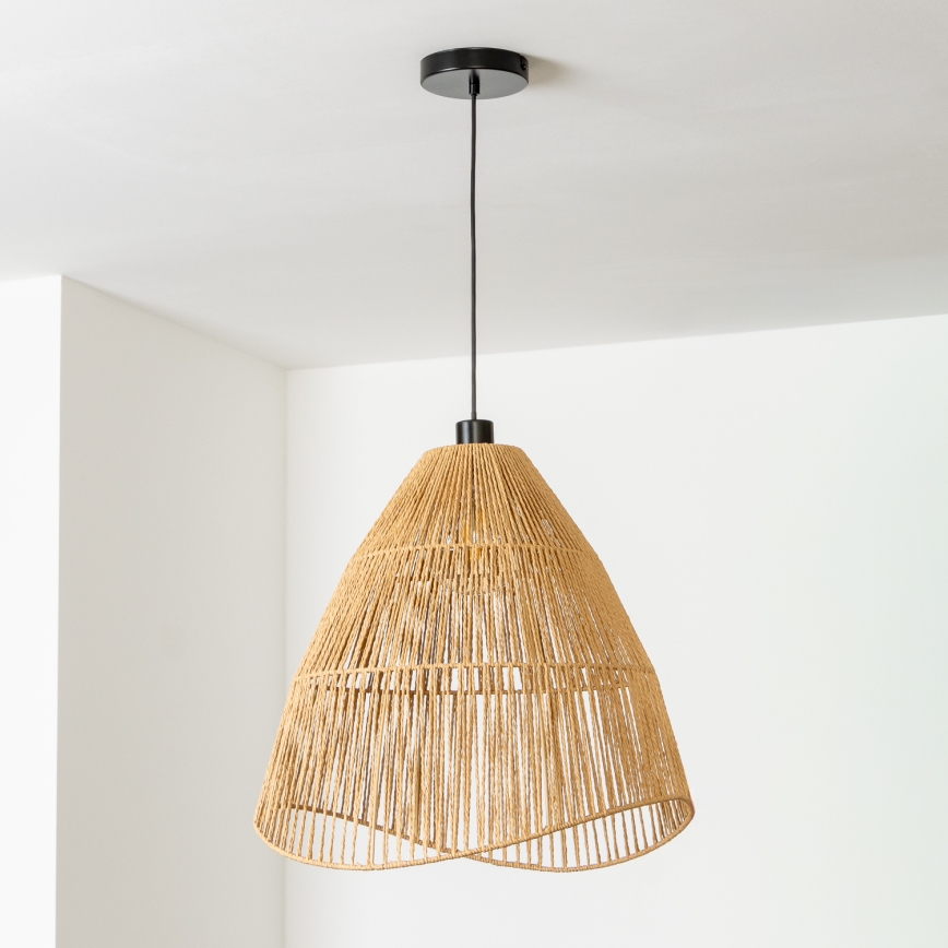 Brilagi - Żyrandol LED na lince CERIA BOHO 1xE27/40W/230V, średnica 70 cm, brązowy