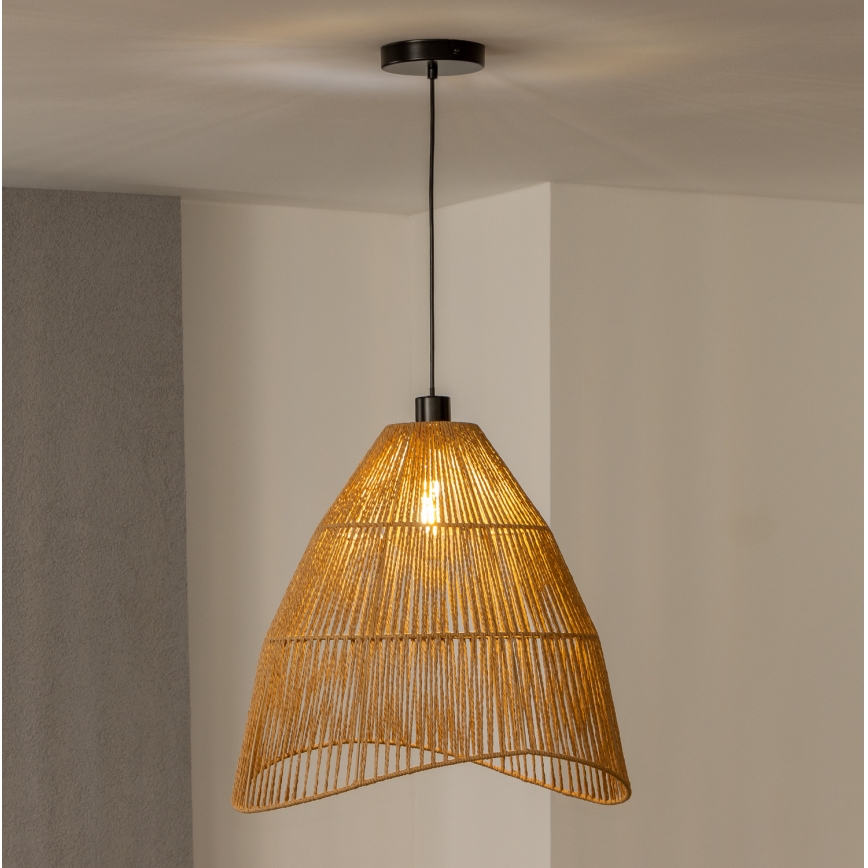 Brilagi - Żyrandol LED na lince CERIA BOHO 1xE27/40W/230V, średnica 70 cm, brązowy