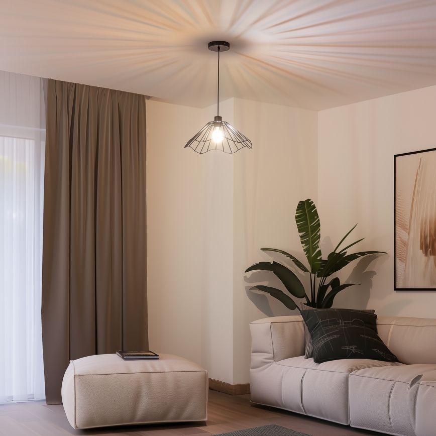 Brilagi - Żyrandol LED na lince CERIA WIRE 1xE27/40W/230V śr. 40 cm czarny