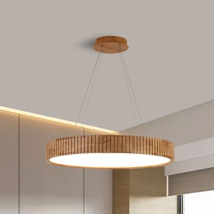 Brilagi - LED żyrandol na linkach FALCON WOOD MODERN LED/40W/230V 3000/4000/6000K śr. 60 cm drewno