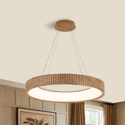 Brilagi - LED żyrandol na linkach FALCON WOOD MODERN LED/40W/230V 3000/4000/6000K śr. 60 cm drewno