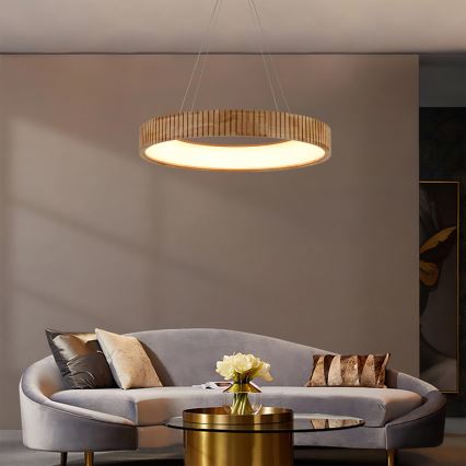 Brilagi - LED żyrandol na linkach FALCON WOOD MODERN LED/40W/230V 3000/4000/6000K śr. 60 cm drewno