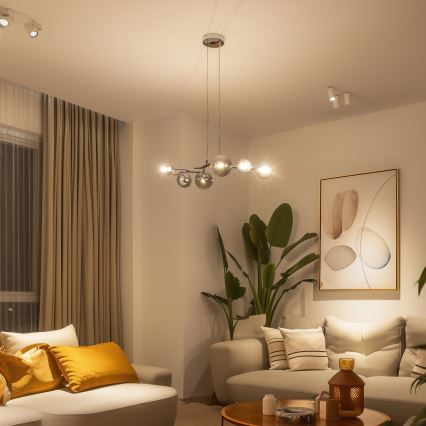 Brilagi - Żyrandol LED na lince MISTEL 6xG9/3W/230V czarny chrom/dymione