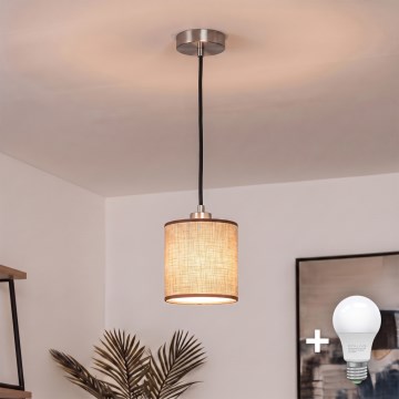 Brilagi - Żyrandol LED na lince NUBILA 1xE27/60W/230V śr. 14 cm czarny/brązowy