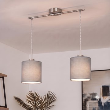 Brilagi - Żyrandol LED na lince NUBILA 2xE27/60W/230V jasnoszary