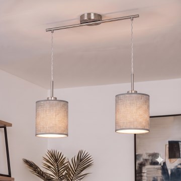 Brilagi - Żyrandol LED na lince NUBILA 2xE27/60W/230V szary