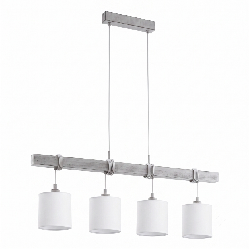 Brilagi - Żyrandol LED na lince NUBILA 4xE27/60W/230V szary/biały