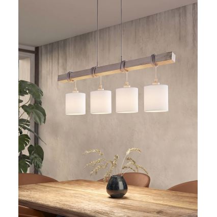 Brilagi - Żyrandol LED na lince NUBILA 4xE27/60W/230V szary/biały