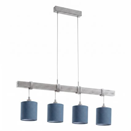 Brilagi - Żyrandol LED na lince NUBILA 4xE27/60W/230V szary/ciemnoniebieski