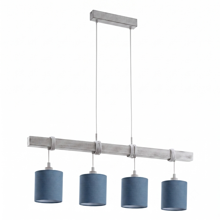 Brilagi - Żyrandol LED na lince NUBILA 4xE27/60W/230V szary/ciemnoniebieski