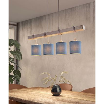 Brilagi - Żyrandol LED na lince NUBILA 4xE27/60W/230V szary/ciemnoniebieski