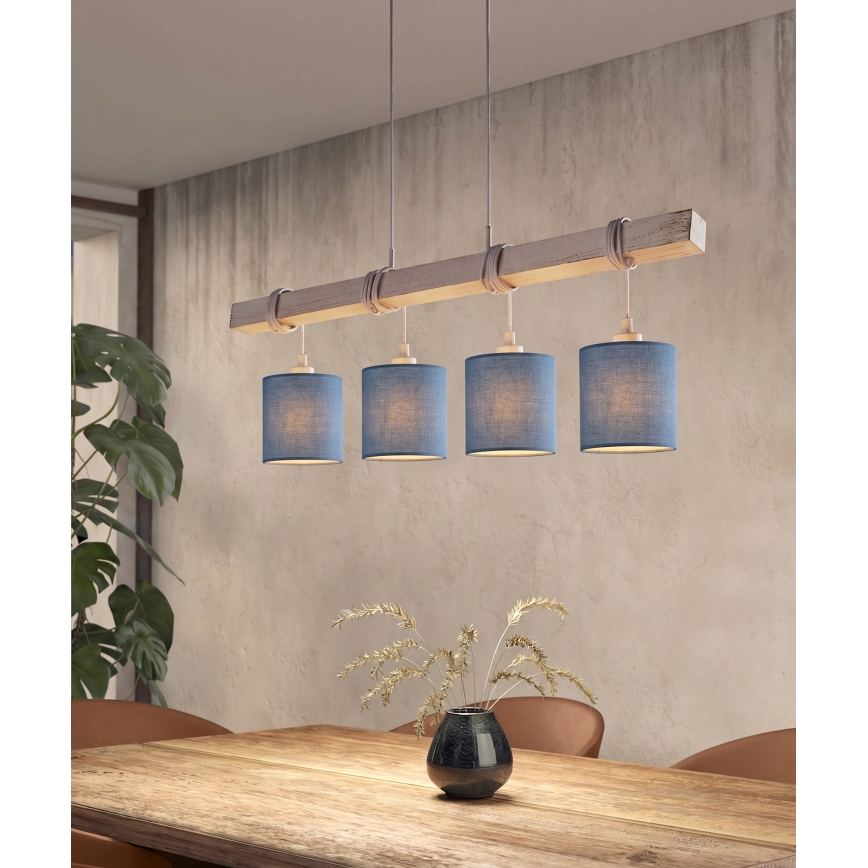 Brilagi - Żyrandol LED na lince NUBILA 4xE27/60W/230V szary/ciemnoniebieski