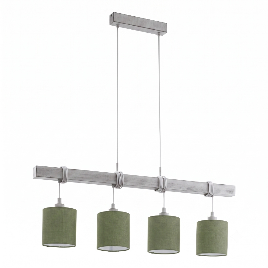 Brilagi - Żyrandol LED na lince NUBILA 4xE27/60W/230V szary/zielony