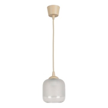 Brilagi - Żyrandol LED na lince RETRO GLASS 1xE27/60W/230V śr. 14 cm beżowy/biały