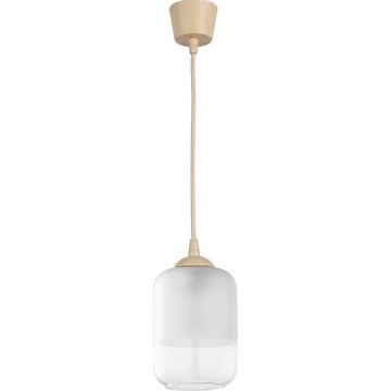 Brilagi - Żyrandol LED na lince RETRO GLASS 1xE27/60W/230V śr. 14 cm beżowy/biały