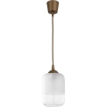 Brilagi - Żyrandol LED na lince RETRO GLASS 1xE27/60W/230V śr. 14 cm brązowy/biały