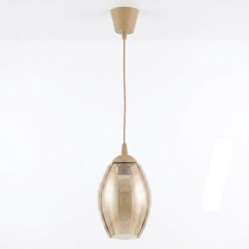 Brilagi - Żyrandol LED na lince RETRO GLASS 1xE27/60W/230V śr. 17 cm beżowy/dymny beż