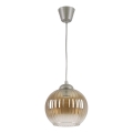 Brilagi - Żyrandol LED na lince RETRO GLASS 1xE27/60W/230V śr. 18 cm srebrny/przydymiony brąz