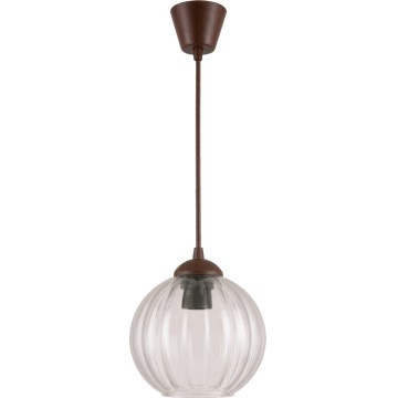 Brilagi - Żyrandol LED na lince RETRO GLASS 1xE27/60W/230V Ø 18 cm brązowy/przezroczysty