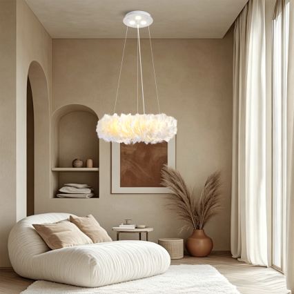 BRILAGI - Żyrandol LED na linkach FEATHER 3xE27/40W/230V + 3xLED/3W śr. 40 cm biały