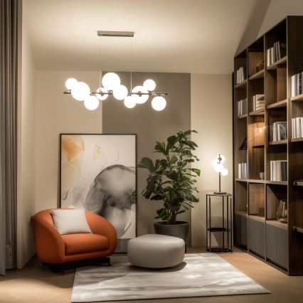 Brilagi - Żyrandol LED na linkach MILLA 10xG9/3W/230V czarny chrom/biały