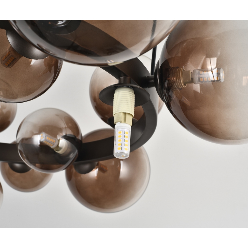 Brilagi - Żyrandol LED na linkach MILLA 15xG9/3W/230V brązowy/przydymiony brązowy