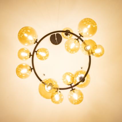 Brilagi - Żyrandol LED na linkach MILLA 15xG9/3W/230V czarny/chrom/złoty