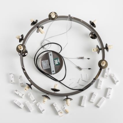 Brilagi - Żyrandol LED na linkach MILLA 15xG9/3W/230V czarny/chrom/złoty