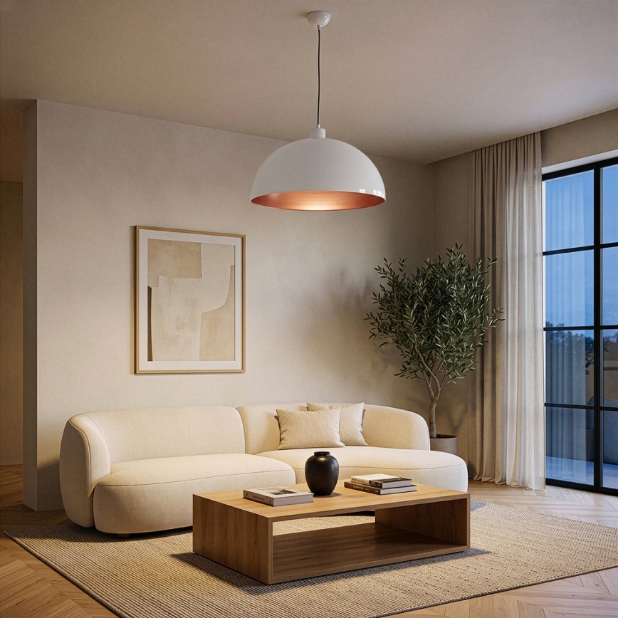 Brilagi - Żyrandol LED na przewodzie METALO 1xE27/40W/230V śr. 40 cm biały/miedziany