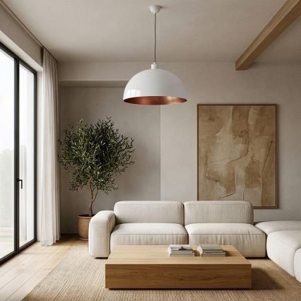 Brilagi - Żyrandol LED na przewodzie METALO 1xE27/40W/230V śr. 40 cm biały/miedziany