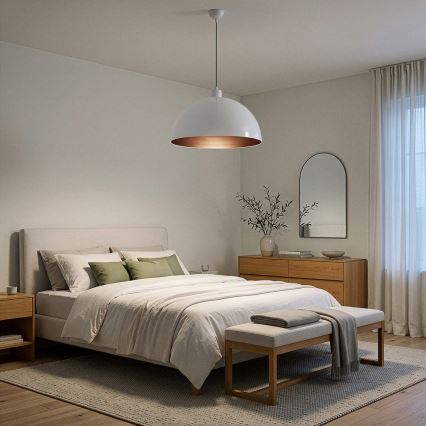 Brilagi - Żyrandol LED na przewodzie METALO 1xE27/40W/230V śr. 40 cm biały/miedziany
