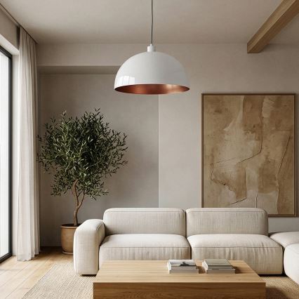Brilagi - Żyrandol LED na przewodzie METALO 1xE27/40W/230V śr. 40 cm biały/miedziany
