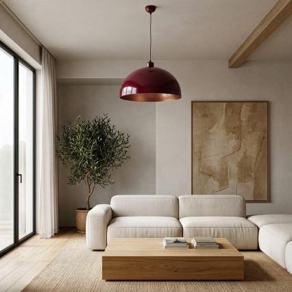 Brilagi - Żyrandol LED na przewodzie METALO 1xE27/40W/230V śr. 40 cm burgundowy/miedziany