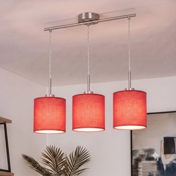 Brilagi - Żyrandol LED na przewodzie NUBILA 3xE27/60W/230V czerwony