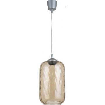 Brilagi - Żyrandol LED na przewodzie RETRO GLASS 1xE27/60W/230V, śr. 14 cm, srebrny/dymny brąz
