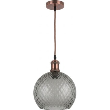 Brilagi - Żyrandol LED na przewodzie RETRO GLASS 1xE27/60W/230V śr. 25 cm miedziany/przydymiony szary