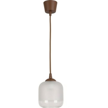 Brilagi - Żyrandol LED na przewodzie RETRO GLASS 1xE27/60W/230V Ø 14 cm brązowy/biały