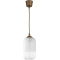 Brilagi - Żyrandol LED na przewodzie RETRO GLASS 1xE27/60W/230V Ø 14 cm brązowy/biały
