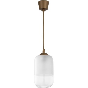 Brilagi - Żyrandol LED na przewodzie RETRO GLASS 1xE27/60W/230V Ø 14 cm brązowy/biały