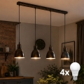 Brilagi - Żyrandol LED RIDDY na linkach 4xE27/60W/230V miedziany/patina