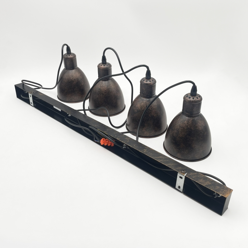 Brilagi - Żyrandol LED RIDDY na linkach 4xE27/60W/230V miedziany/patina