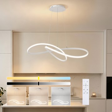 Brilagi - Żyrandol LED ściemnialny na linkach INFINITY LED/80W/230V 3000-6000K 80x80 cm biały + pilot zdalnego sterowania