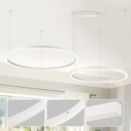Brilagi - LED ściemnialna lampa wisząca na linkach PORTOFINO LED/98W/230V 3000-6000K biała + zdalne sterowanie