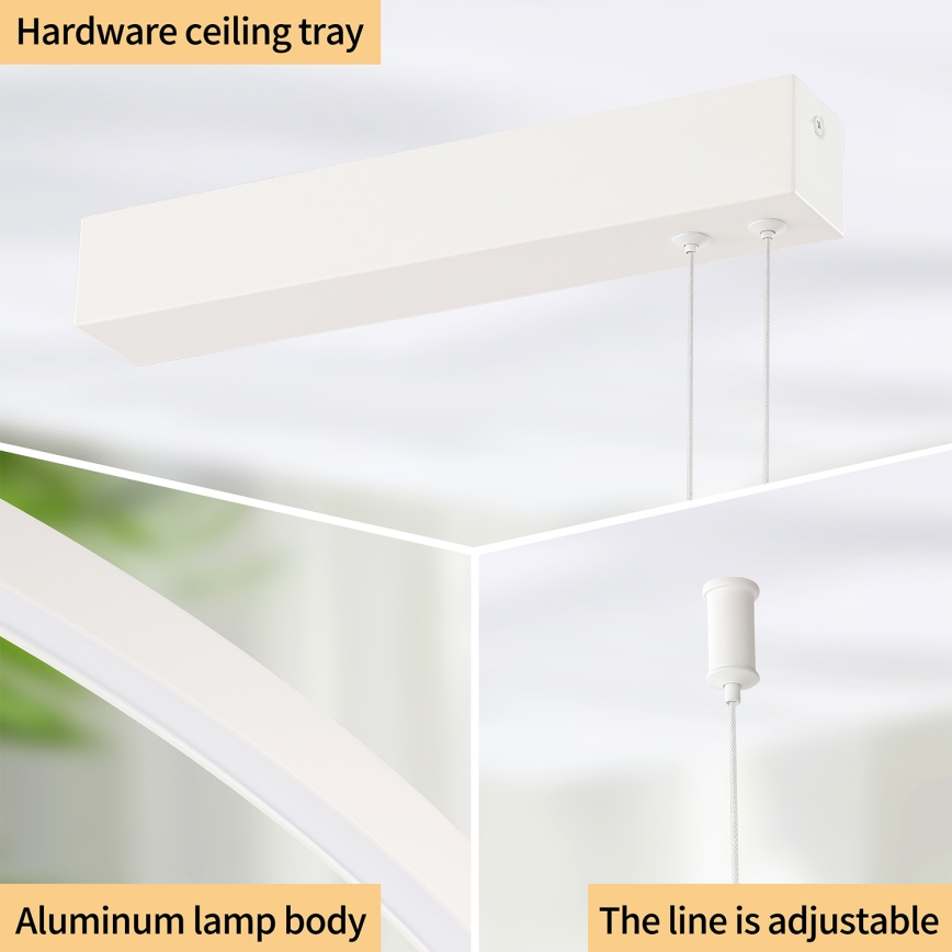 Brilagi - LED ściemnialna lampa wisząca na linkach PORTOFINO LED/98W/230V 3000-6000K biała + zdalne sterowanie
