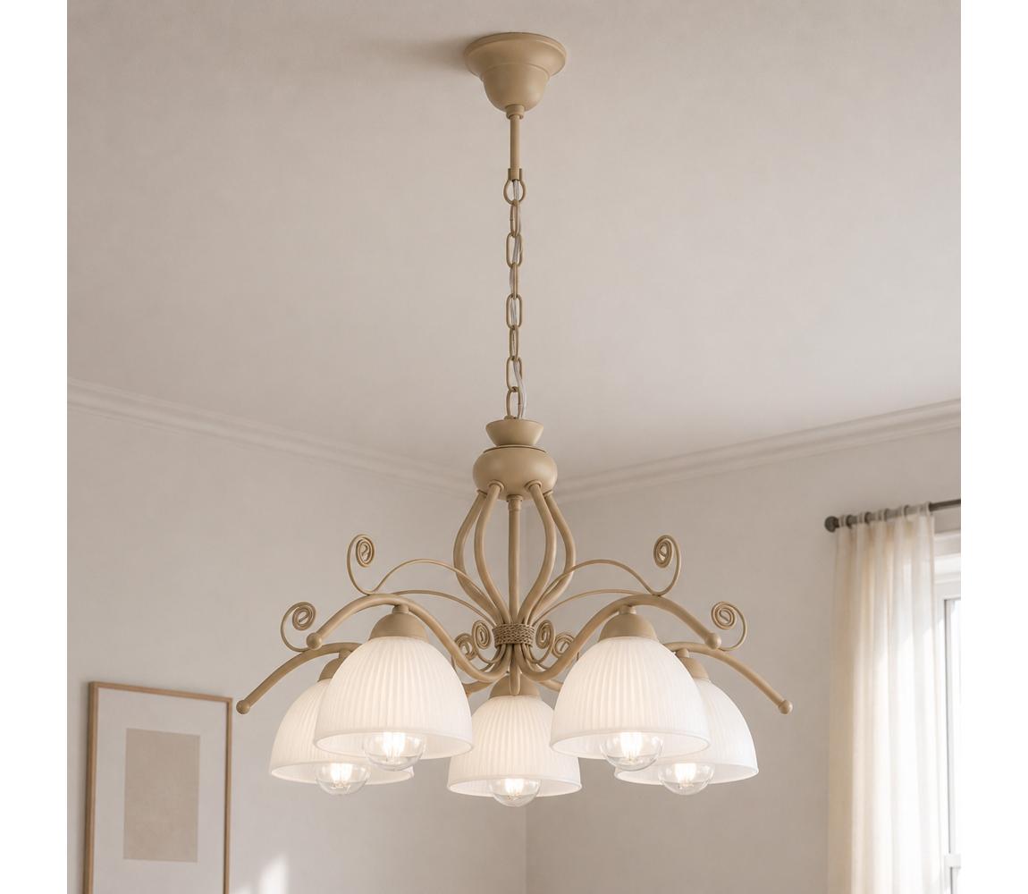Brilagi - Żyrandol na łańcuchu ANTICO MODERN 5xE27/60W/230V beżowy