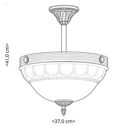 BRILAGI - Żyrandol na drążku DAHLIA 3xE27/40W/230V śr. 37 cm mosiądz