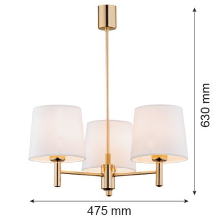Brilagi - Żyrandol na drążku MONTE 3xE27/60W/230V kremowy/złoty