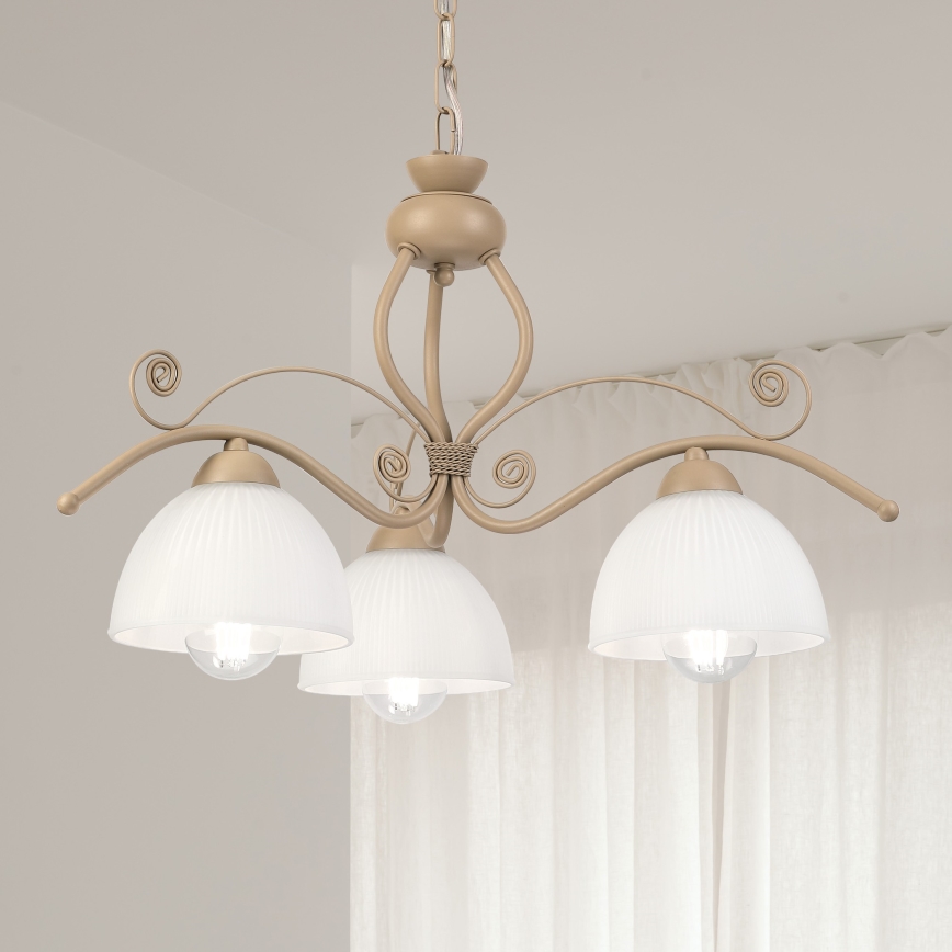 BRILAGI - Żyrandol na łańcuchu ANTICO MODERN 3xE27/60W/230V beżowy